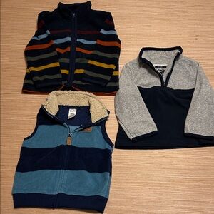 OshKosh B'gosh Kids Colorful Striped,Two-Tone Sweatshirts. Carters Vest.